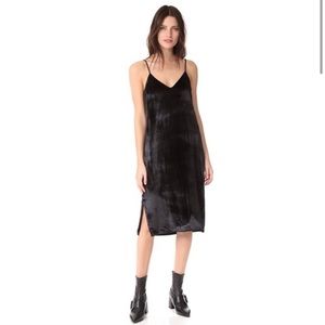 Equipment black velvet slip dress